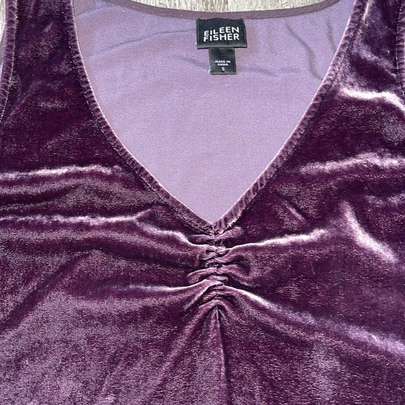 EILEEN FISHER Velvet Tank Top Purple Silk Blend Womens Size Small - Picture 3 of 6